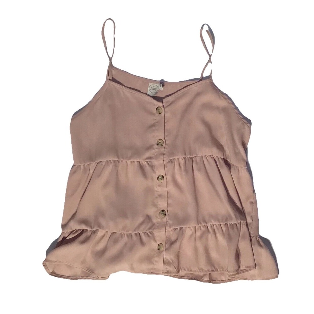 Paper Crane Women's Pale Pink Spaghetti Strap Crop Top Size Small